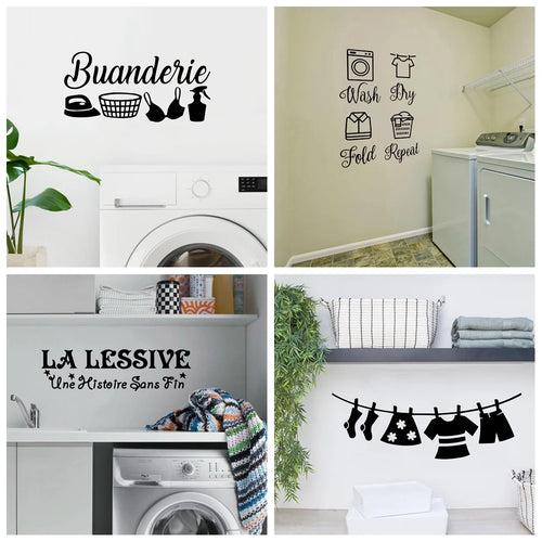1 pc Laundry room New Wall Decal Art Vinyl Stickers For Home Decor Living Bedroom Decoration Accessories Murals - Sun Studio