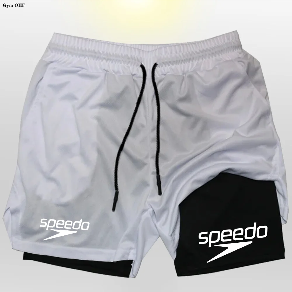 Fitness 2-in-1 training shorts, suitable for men, beach running quick-dry shorts, outdoor sports shorts, fitness basketball shor - Sun Studio
