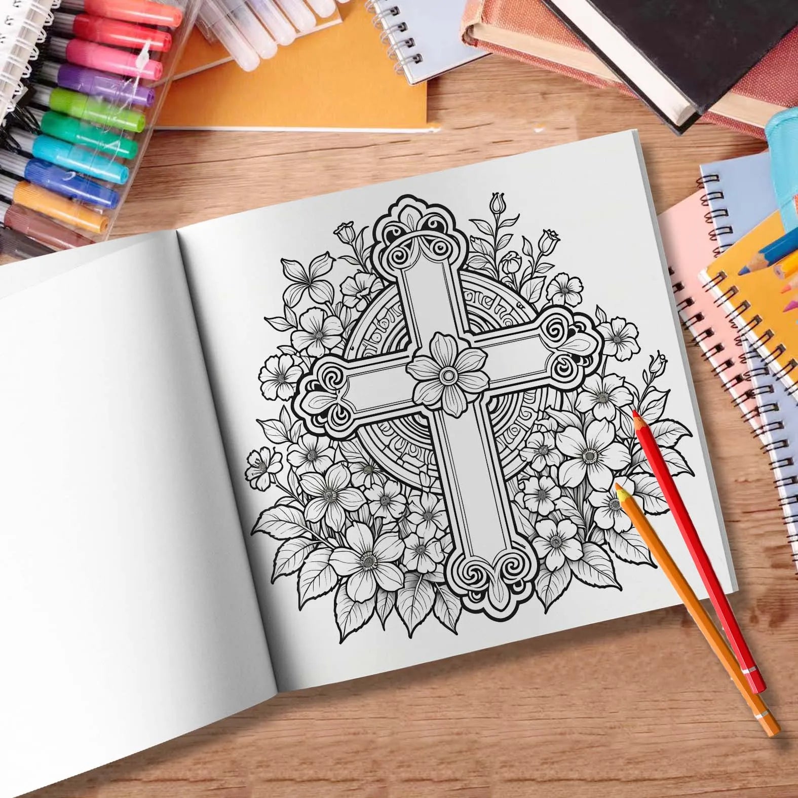 Spiral Colouring Book 24 Sheets 20x 20 cm For Graffiti Painting Drawing Book Relieve Anxiety Perfect for Many Holiday Gifts - Sun Studio