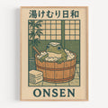 Japanese Frog in Bathtub Canvas Prints Poster Retro Japandi Fun Animal Art Prints Bathroom Wall Art Home Decor Art Poster - Sun Studio