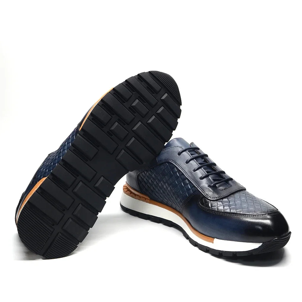 4 Farben Echtes Leder Herren Luxus Sneaker Karomuster Schnürschuhe Männer Freizeit Weiße Oxford Schuhe Angebote Frühling Herbst 2024