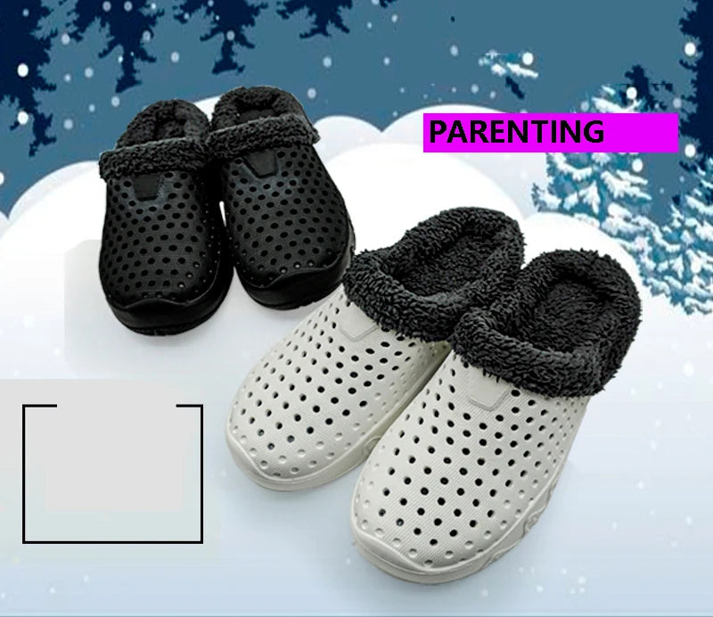 Winter Men Slippers Warm Cotton Shoes Casual Slides EVA Plush Shoes Comfortable Light  Slippers Indoor Shoes For Couple 36-47 - Sun Studio