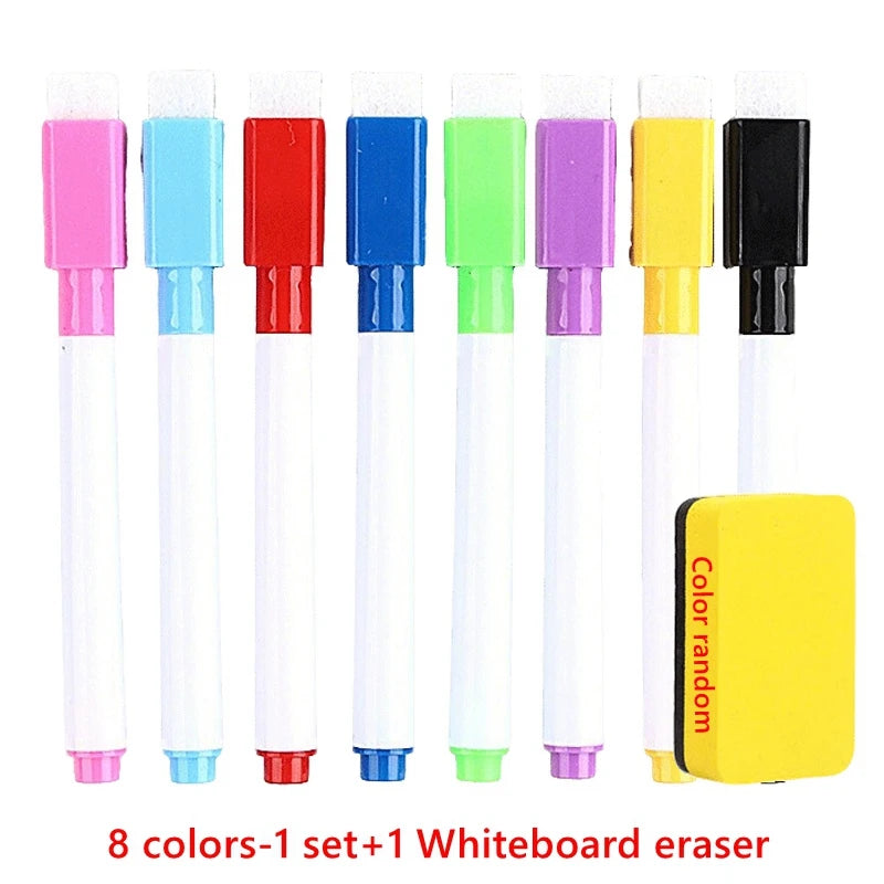 100/5Stk Trocken abwischbare Whiteboard Marker Set, Waschbare Stifte mit Magnetradierer für Büro-Whiteboards & Kunstbedarf