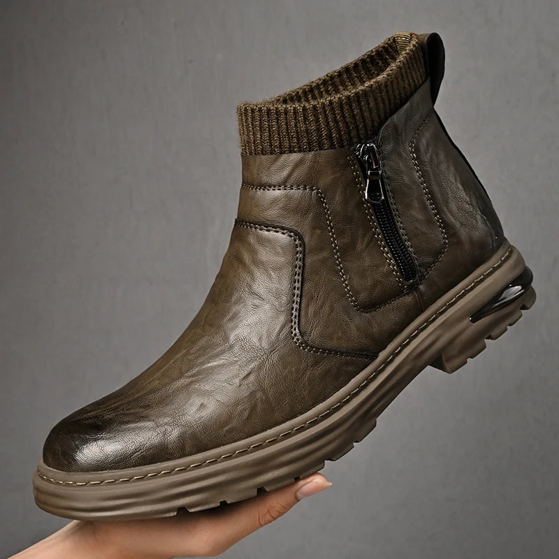 British Style Men's Interview Formal Boots High-end Business Short Boots Men's Winter Ankle Boots Trend High Top Shoes - Sun Studio