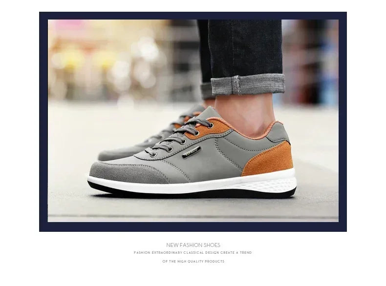 Leather Men Shoes Sneakers Trend Casual Shoe Comfortable Breathable Leisure Male Sneakers Non-slip Footwear Men Sports Shoes - Sun Studio