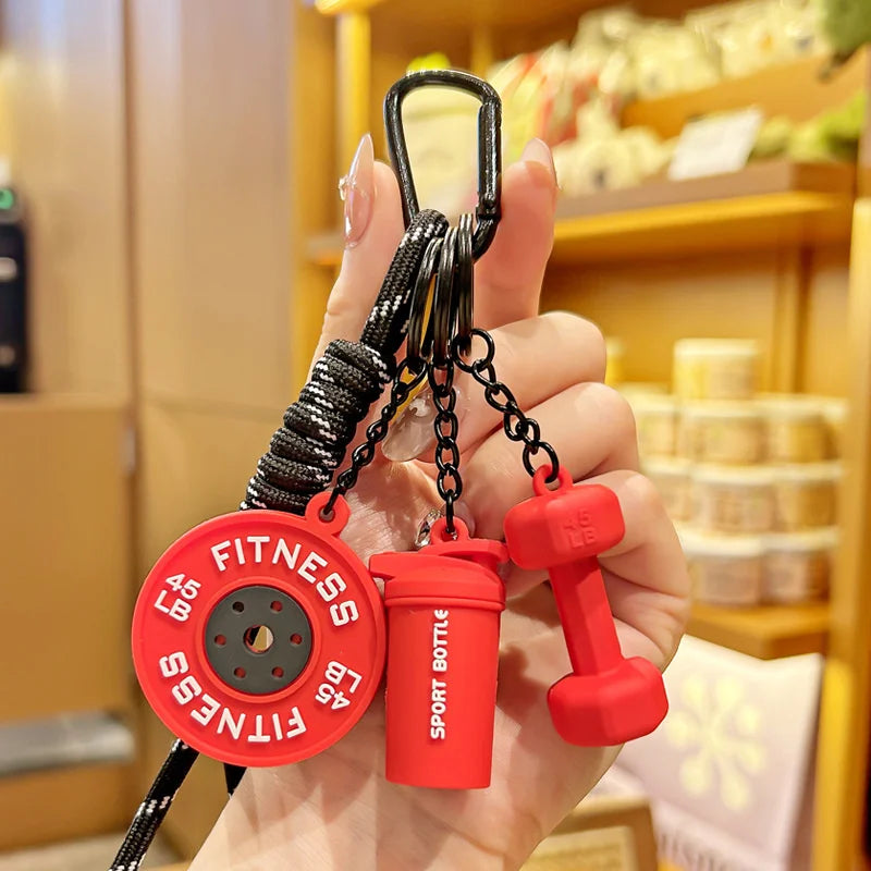 Fitness Keychain,Colorful Gym Bag Charm for Fitness Lovers, Motivational Fitness Gym Key ring,Workout Keychain Gifts - Sun Studio