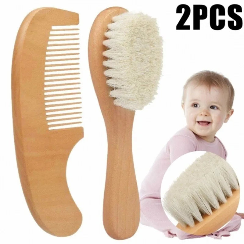 1/2/4pcs Baby Hair Brush And Comb Set for Newborn Wood Comb For Hair Massage Bath Shower Mini Baby Brush Kids Pocket HairBrush - Sun Studio
