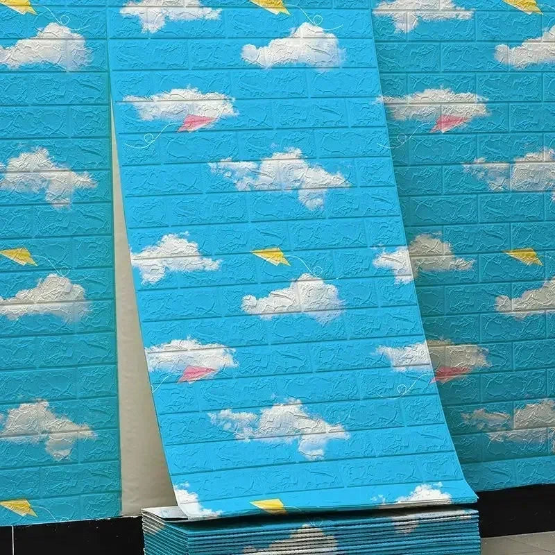 3D Self-Adhesive Wallpaper 70cm*1/5/10m Continuous Waterproof Brick Wall Stickers Living Room Bedroom Children's Room Home Decor - Sun Studio