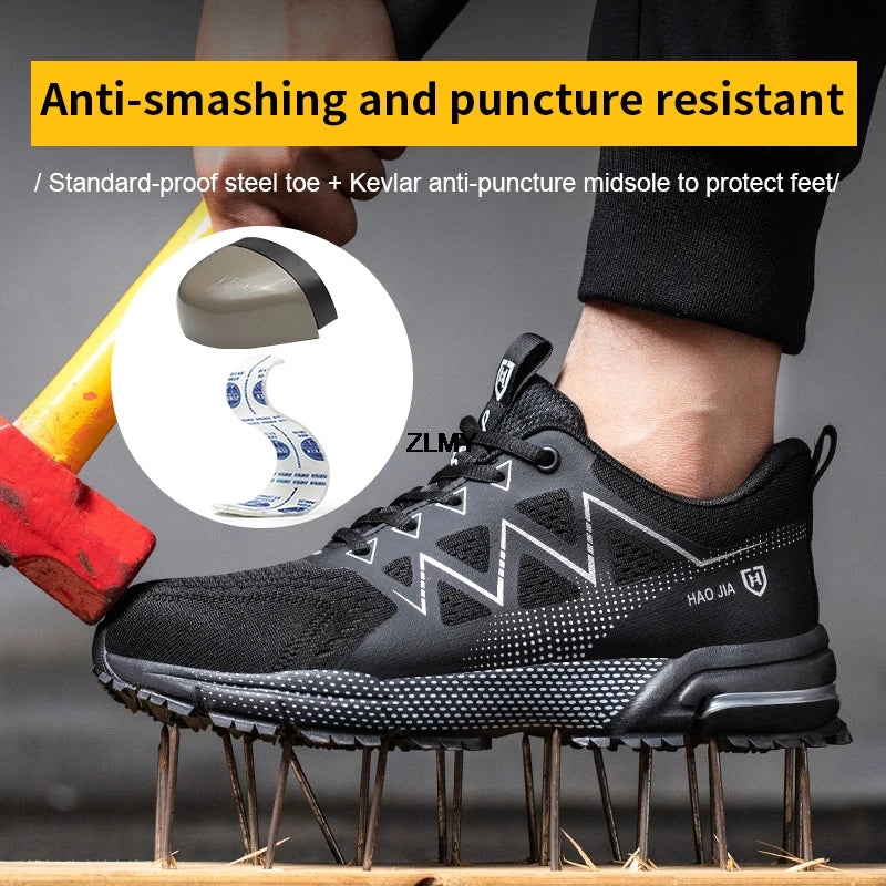 Fashion Safety Shoes Men Steel Toe Sneakers Puncture Proof Breathable Work Safety Boots Man Comfy Work Shoes Male Security Boots - Sun Studio