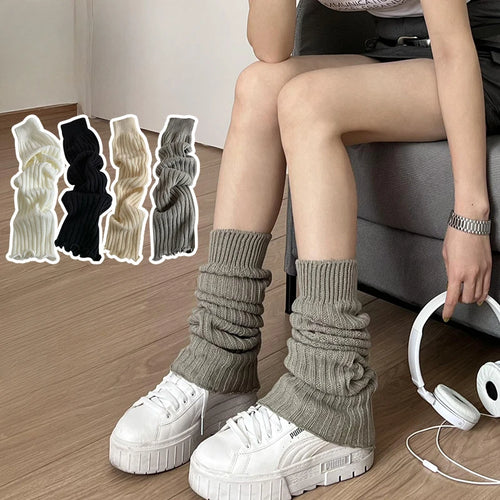 57cm Japanese Lolita Leg Warmers Winter Women Ankle Warmer Girls Gothic Long Socks Thin Knitted Female Cosplay Socks Boot Cuffs - Sun Studio