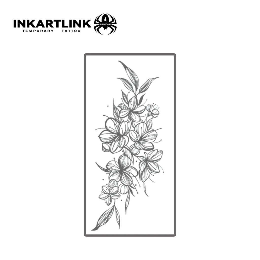 Flower temporary tattoo sticker, waterproof magic tattoo, lasts to 15 days fake tattoo, semi permanent tattoo - Sun Studio