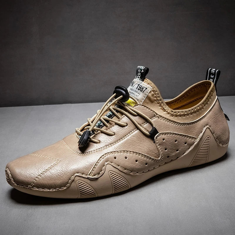 Leather Casual Sneakers for Men Driving Shoes 2024 New Fashion In Waterproof Men Doug Luxury Dress Loafers Shoes Footwear ﻿ - Sun Studio