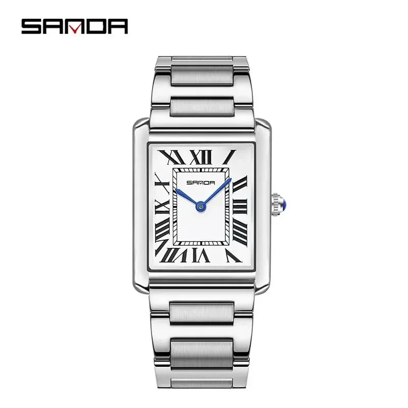 SANDA 9031/1108 Luxus Paar Quarz Uhren für Männer & Frauen, Wasserdichte Sport Lässige Uhr, Kratzfestes Lederarmband