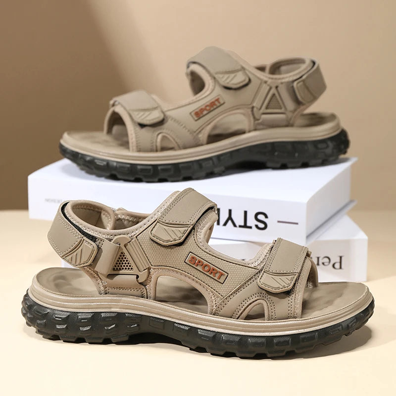 Sandals men summer fashion new style outdoor wear soft sole wear-resistant anti slip anti odor breathable dual-use beach sandals - Sun Studio