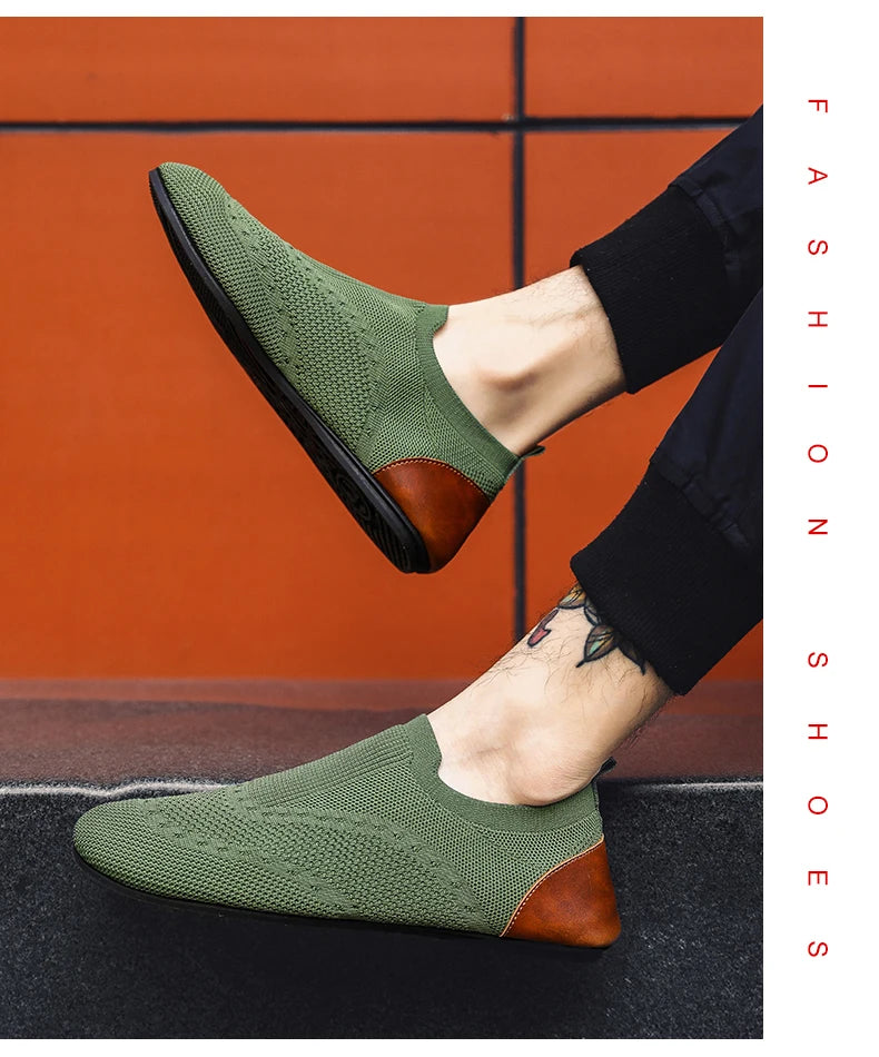 YRZL Loafers Men Soft Driving Moccasins High Quality Flats Male Walking Shoes Breathable Mesh Casual Loafers Slip on Mens Shoes - Sun Studio