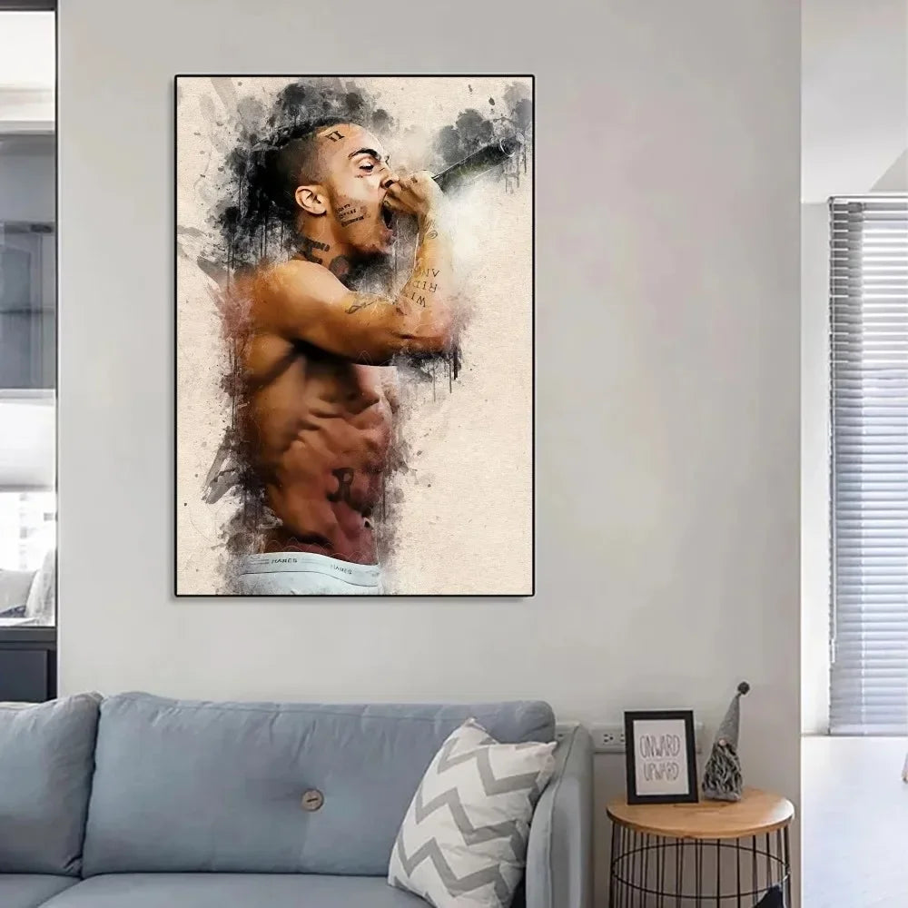 Hip Hop Rap Wall Art Hip Hop Z-XXXTentacion Music Cover Album Canvas Poster Print Living Room Bedroom Home Decor - Sun Studio