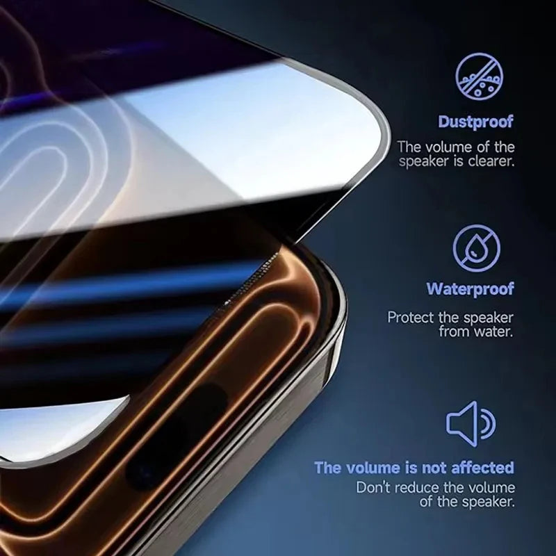 Easy Installation Oleophobic Coating Dust Free Privacy Screen Protector For iPhone 17 16 11 12 13 14 15 Pro Max XR XS 15 16 Plus - Sun Studio