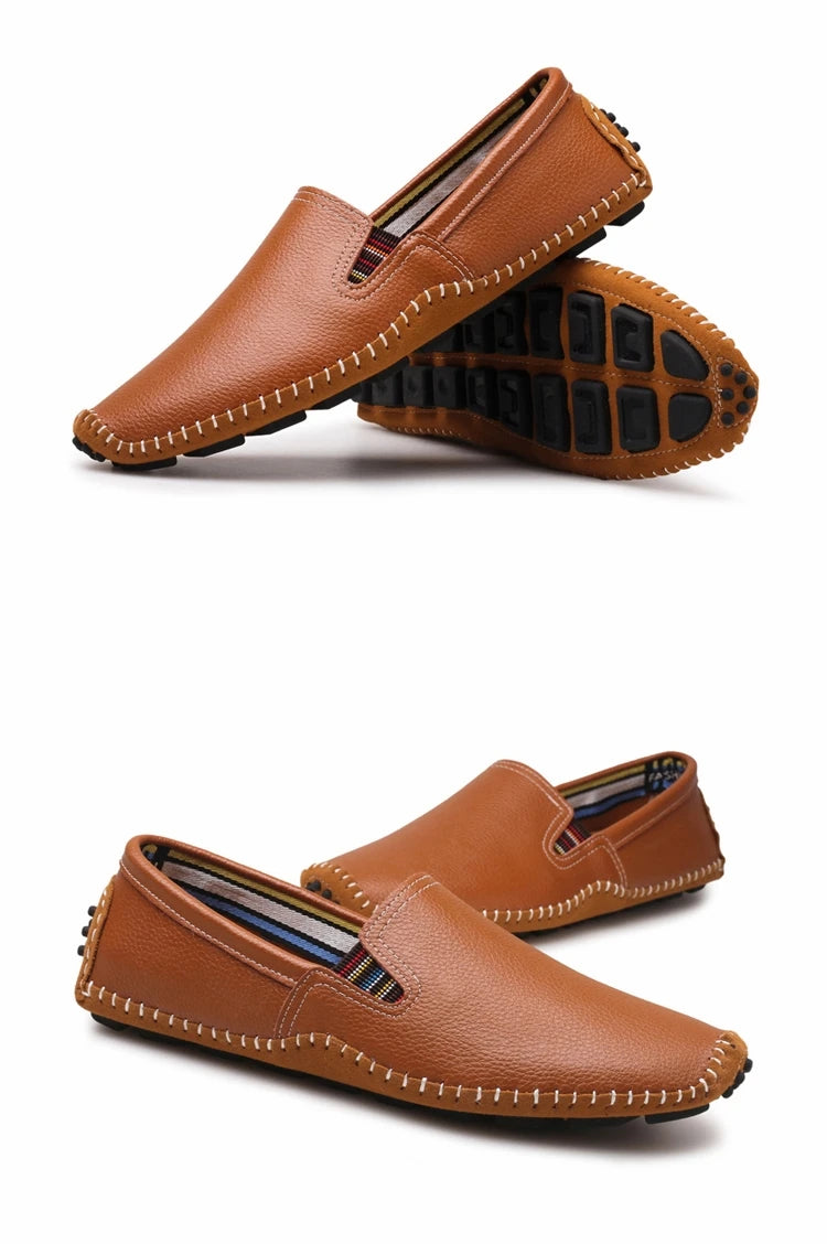 JINTOHO Große Größe Herren Echtes Leder Schuhe Slip-On Schwarze Schuhe Echtes Leder Mokassins Herren Schuhe Italienische Designer Schuhe