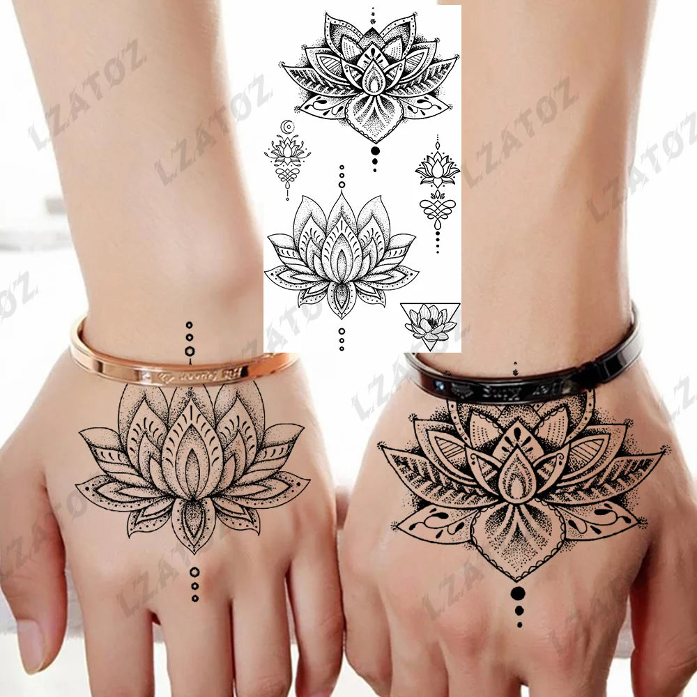 Einzigartige dreieckige Ozeanwelle Temporäre Tattoos für Männer Frauen realistische Tiger Löwe Fake Tattoo Aufkleber Spruch Transfer Kunst Tattoos