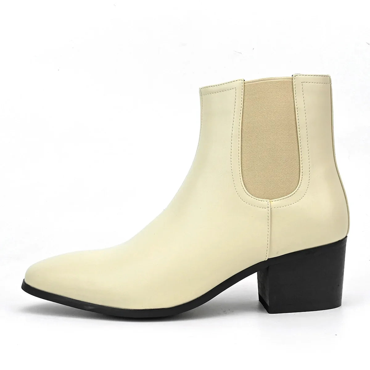 British style leather shoes Chelsea boots men's height increasing boots high-heeled men's shoes fashion short boots tide shoes - Sun Studio