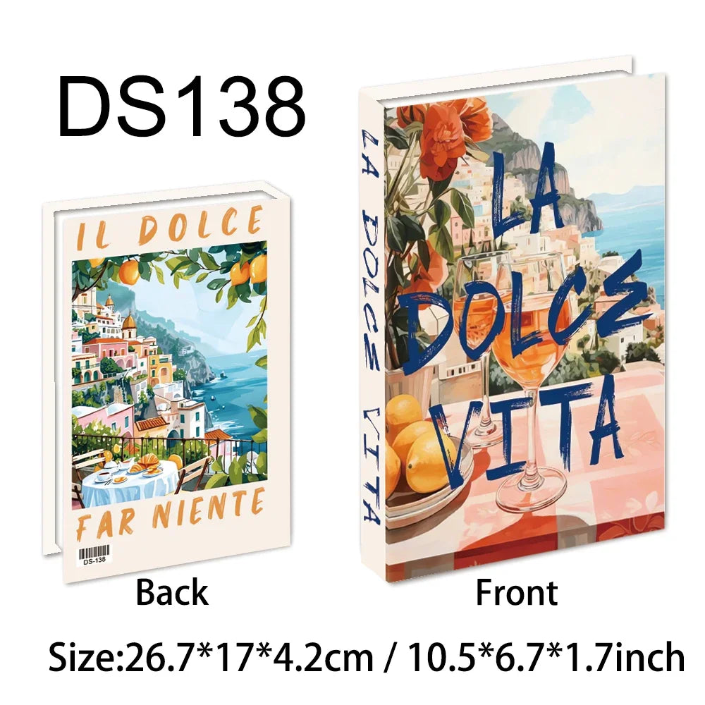 Bunte Reisereihe Fake Bücher für Wohnkultur Kaffeetisch Ornamente Mode Dekoration Bücher für Wohnzimmer Amalfi Italien
