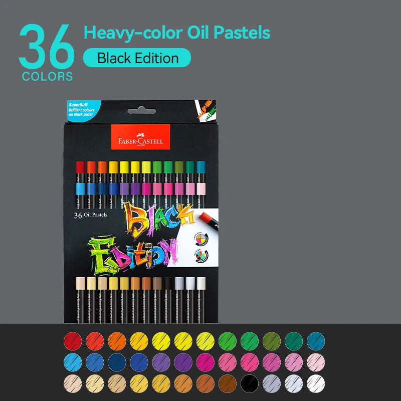 Faber-Castell Weiche Öl-Pastellfarbe Set 24/36/48 Lebendige Farben Cremige Textur Bullet Head Kreide für Künstler Malen Zeichnen Anfänger