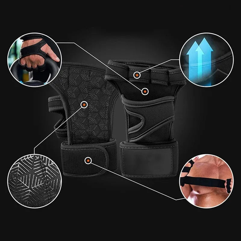 Gym Gloves for Men Women Fitness Weight Lifting Wristband Gloves Body Building Training Sports Exercise Cycling Glove Shockproof - Sun Studio