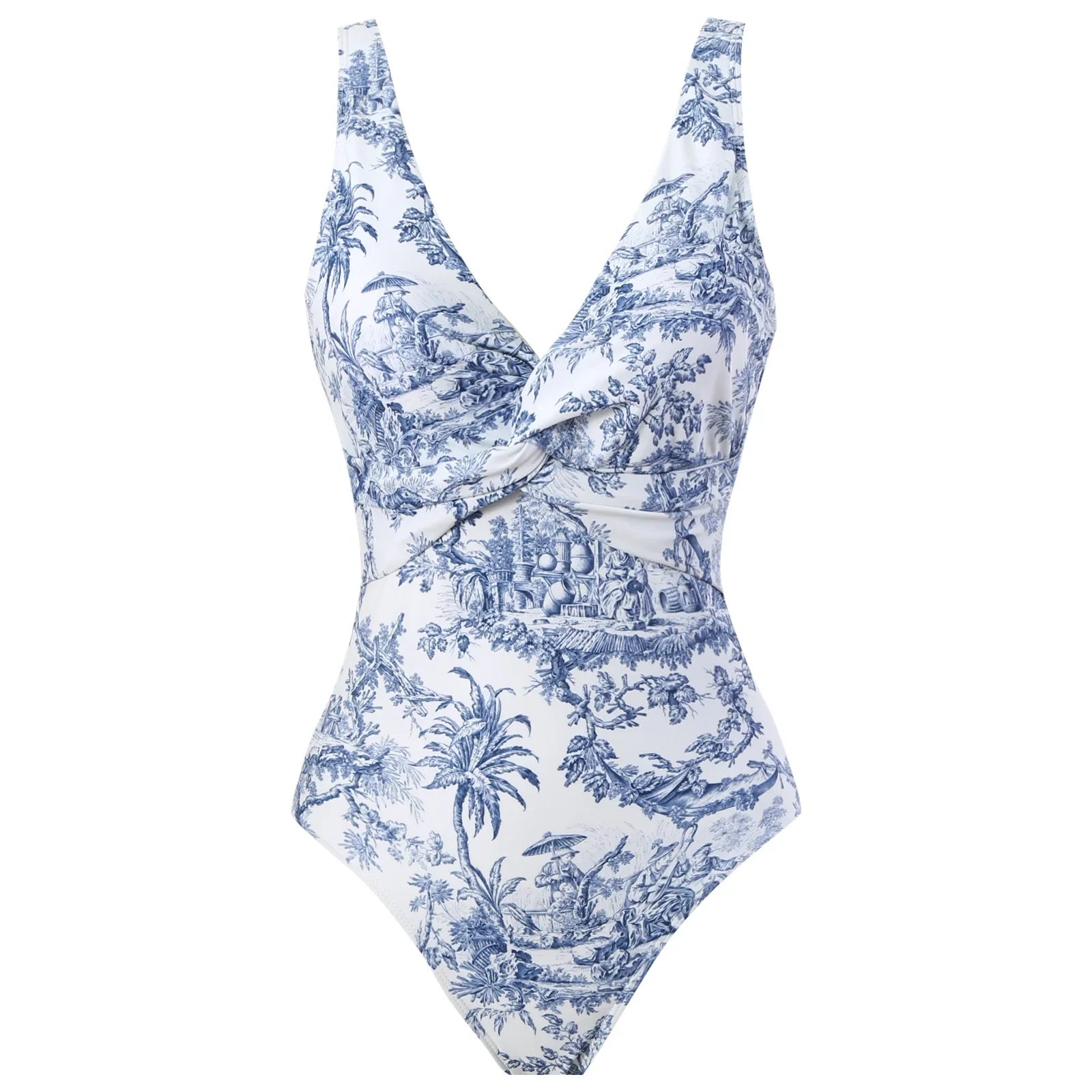 One-piece Bikini Set 2026 Women Floral Print V-neck Swimsuit Sexy High Waist Beach Skirt Bathing Suit Swimwear Summer Monokini - Sun Studio