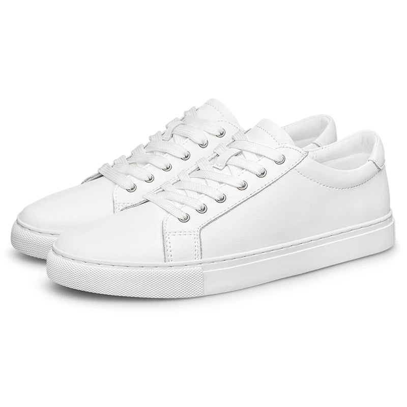 New Sneakers Men Shoes Genuine Leather Mens Casual Shoes Flat Male Footwear Fashion Black White Shoes Tenis Masculino Skateboard - Sun Studio