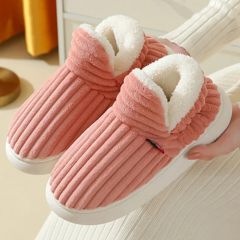Warm Furry House Slippers Women Men Winter New Fashion Comfort Plush Slippers Home Indoor Outdoor Soft Thick Sole Cotton Shoes - Sun Studio