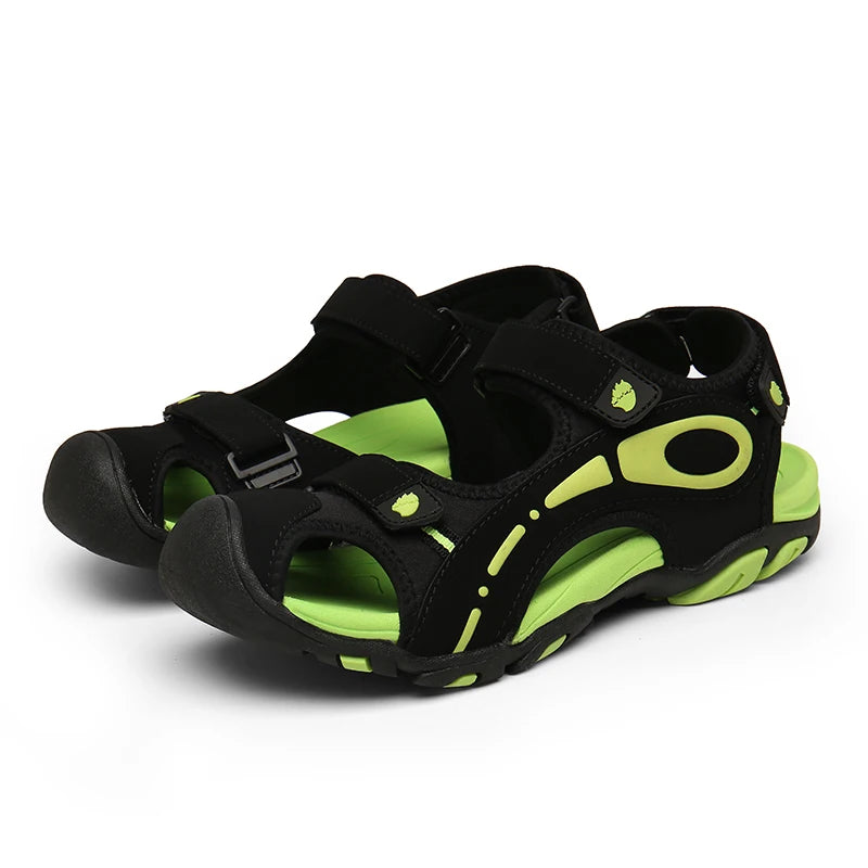 Herren Hochwertige Sandalen Outdoor Mode Langlebig Handgefertigte Flachschuhe Geschlossene Zehen Rutschfeste Wanderschuhe Männer Strand Sandalen