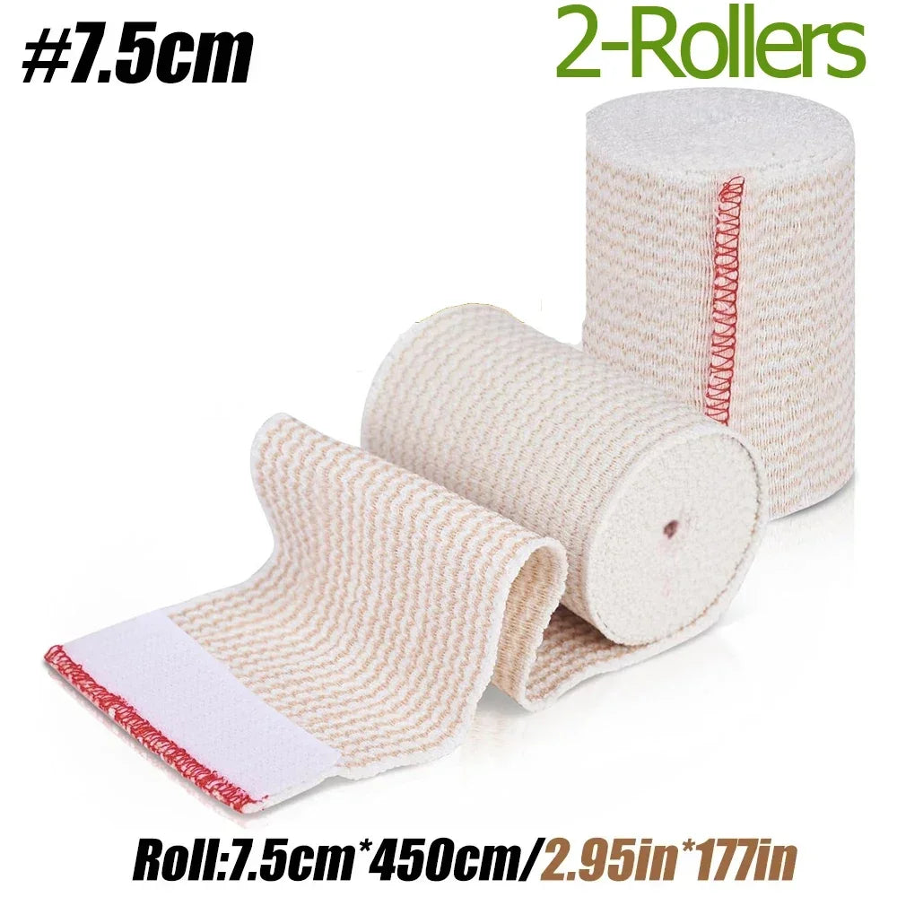 2 Pack Elastic Bandage Wrap, Compression Wrap Bandage for Legs, Ankle, Knee, Tummy, Body, Lymphedema Wraps for Legs, Latex-Free - Sun Studio