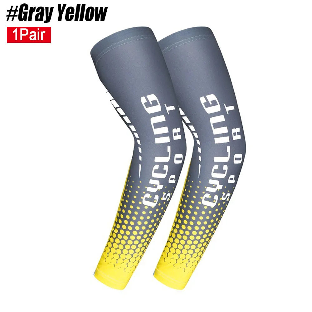 1Pair Sports Cooling Cycling Arm Sleeves Anti-UV Protection Elastic Arm Cover for Driving Running Basketball Football Golf - Sun Studio