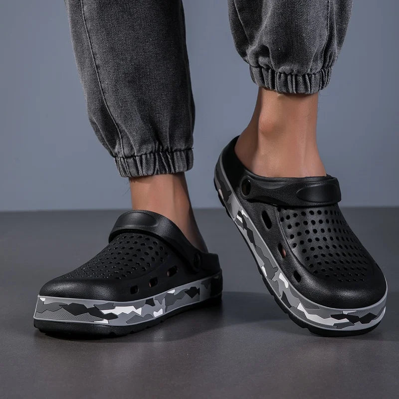 Mens Sandals Casual Summer Clogs for Men Breathable Soft EVA Garden Shoes Closed-toe Fashion Slippers for Men 2025 New Design - Sun Studio