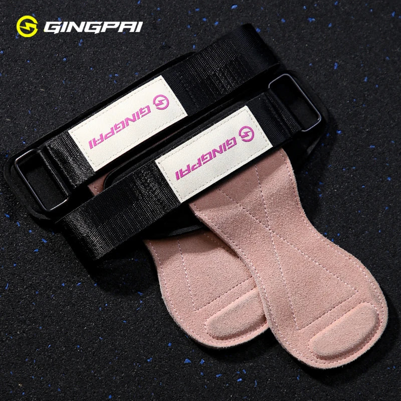 Gym Grips For Men Women Cowhide Palm Guards Weightlifting Fitness Workout Gloves Grips with Wrist Wraps Training Equipment - Sun Studio