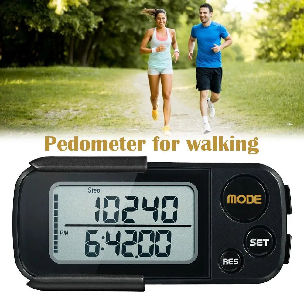 1PC Pedometer Step Walking 3D Digital Pedometers Steps Watch Women Pocket Stopwatch Exercise Step Miles Counter Electronic K8S0 - Sun Studio