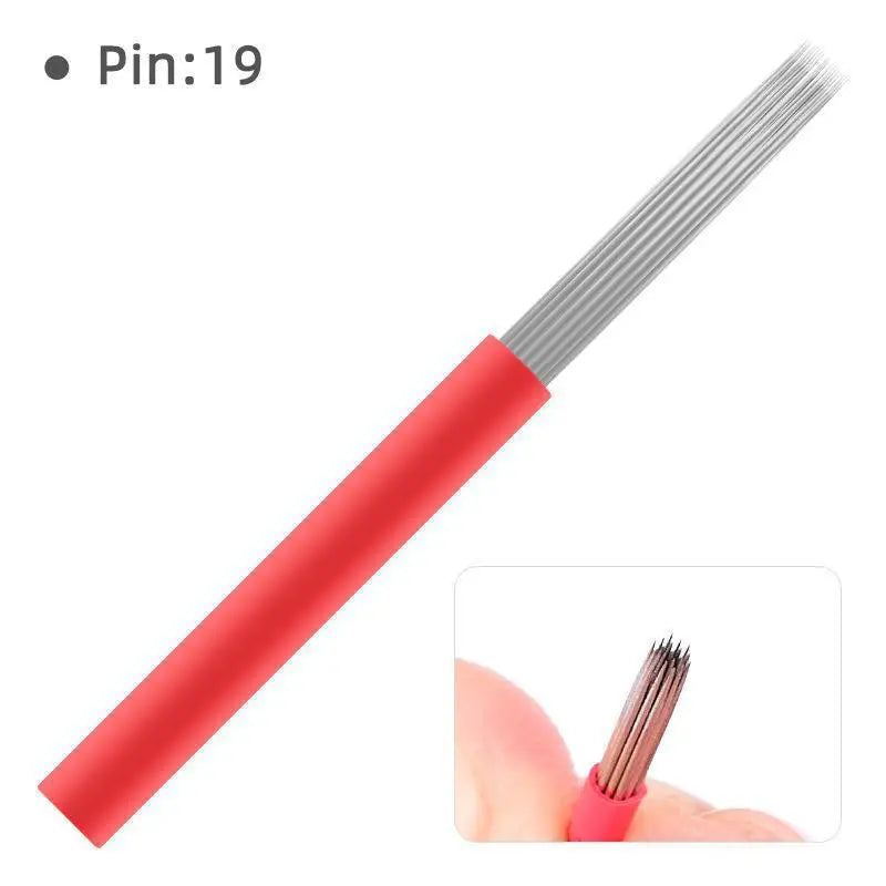 50Pcs Round Tattoo Needles Blades RS RL Microblading Permanent Makeup Fog Eyebrow Lip Needles Manual Pen Embroidery Needle - Sun Studio