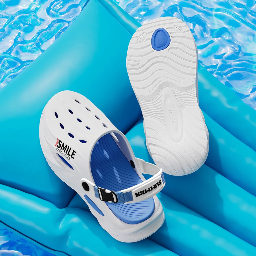 Thick Bottom Men Hole Shoes Beach Slip-On Outdoor Slippers Non-Slip Comfortable Outdoor Slippers - Sun Studio
