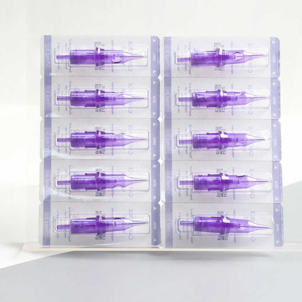 10pcs/Box Tattoo Needles Cartridge Disposable Sterilized Safety Needle RS/RL/RM/M1 With Membrane For Tattoo Rotary Machines - Sun Studio