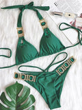 Halter Jewelled Diamond Bikini Women Swimsuit Female Triangle Swimwear Two piece Bikini set Brazilian Bather Bathing Suit Swim - Sun Studio