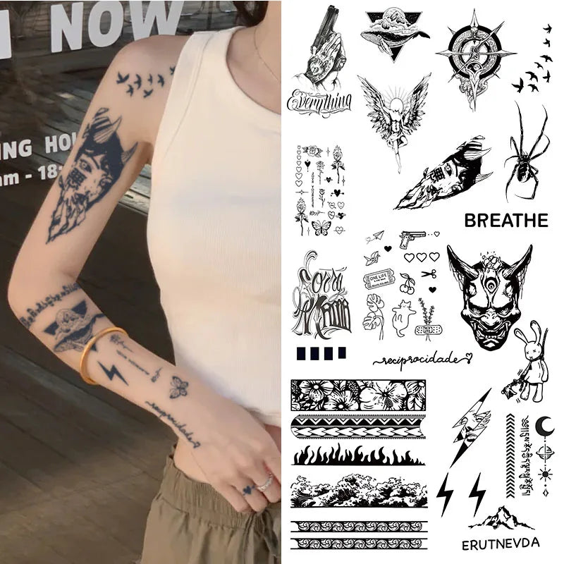 1Set of 20Pcs Waterproof Temporary Tattoo Stickers, Long-lasting Waterproof for One to Two Weeks, Suitable For Arm, Chest, Leg - Sun Studio