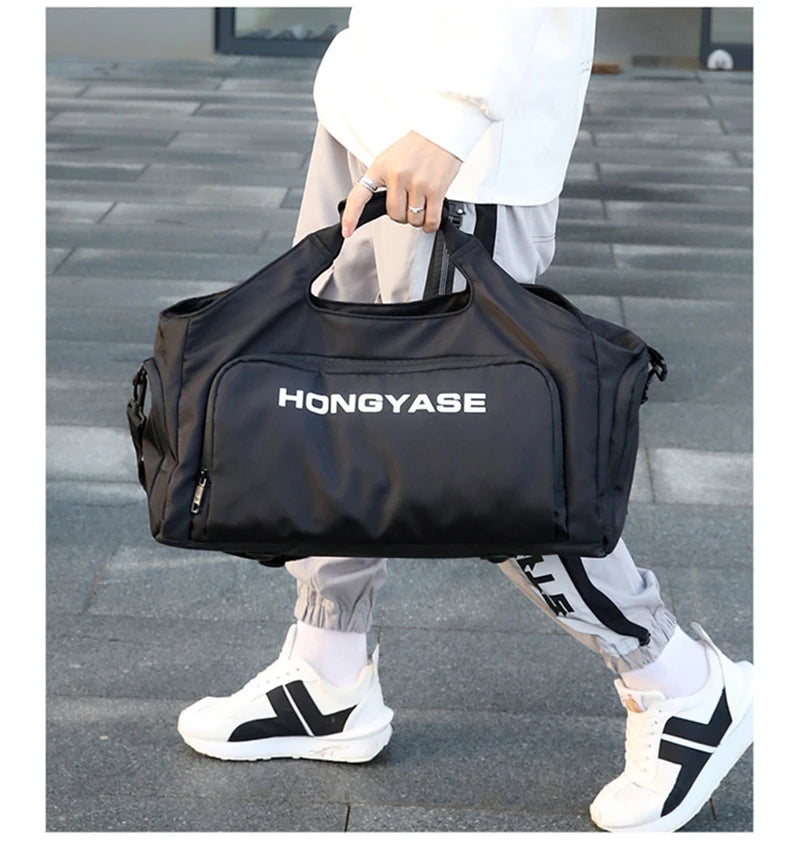 Gym Sports Bag for Men Travel Fitness Duffle Shoe Pocket Luggage Duffel Waterproof Tote Handbags Weekend Shoulder Outdoors Bag - Sun Studio