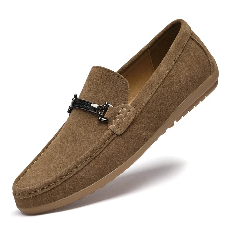 Mode Marke Herren Frühling Wildleder Freizeit Leder Schuhe Bohnen Schuhe Neue Outdoor Herren Bequeme Weichsohlige Rutschfeste Fahrerschuhe