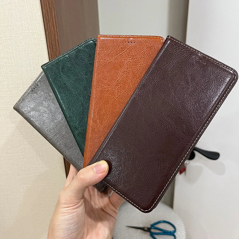 Magnetic Genuine Leather Skin Flip Wallet Book Phone Case Cover On For Infinix Hot Note 30 40 50 50i 60 Pro Plus 4G 5G Note60 - Sun Studio