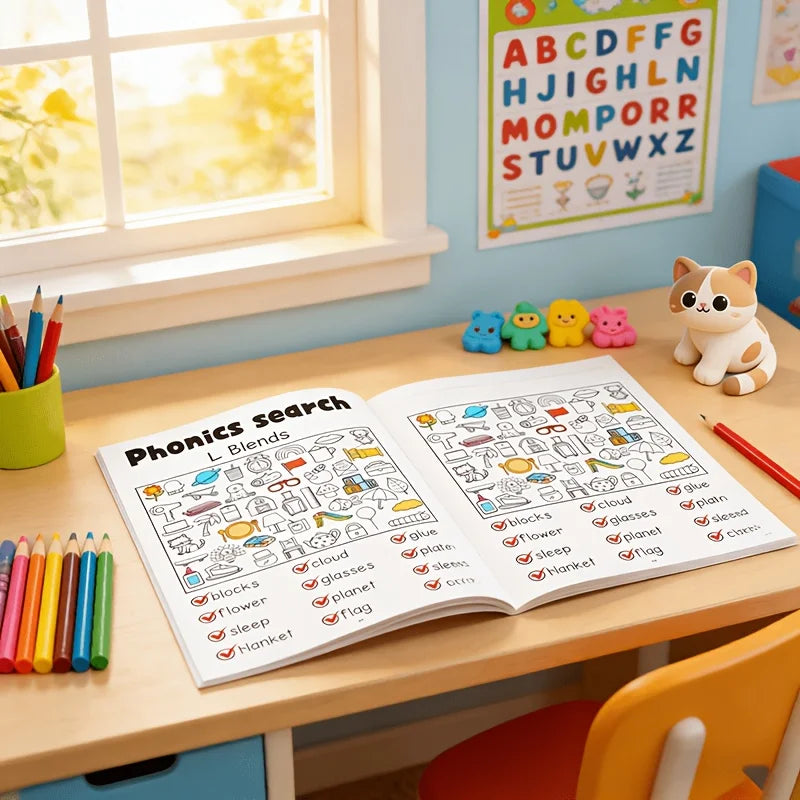 3pcs Cartoon Fun Puzzle Children Coloring Book Look Find Early Kid Education Find Items Observation Focus Enhance Coloring Book - Sun Studio