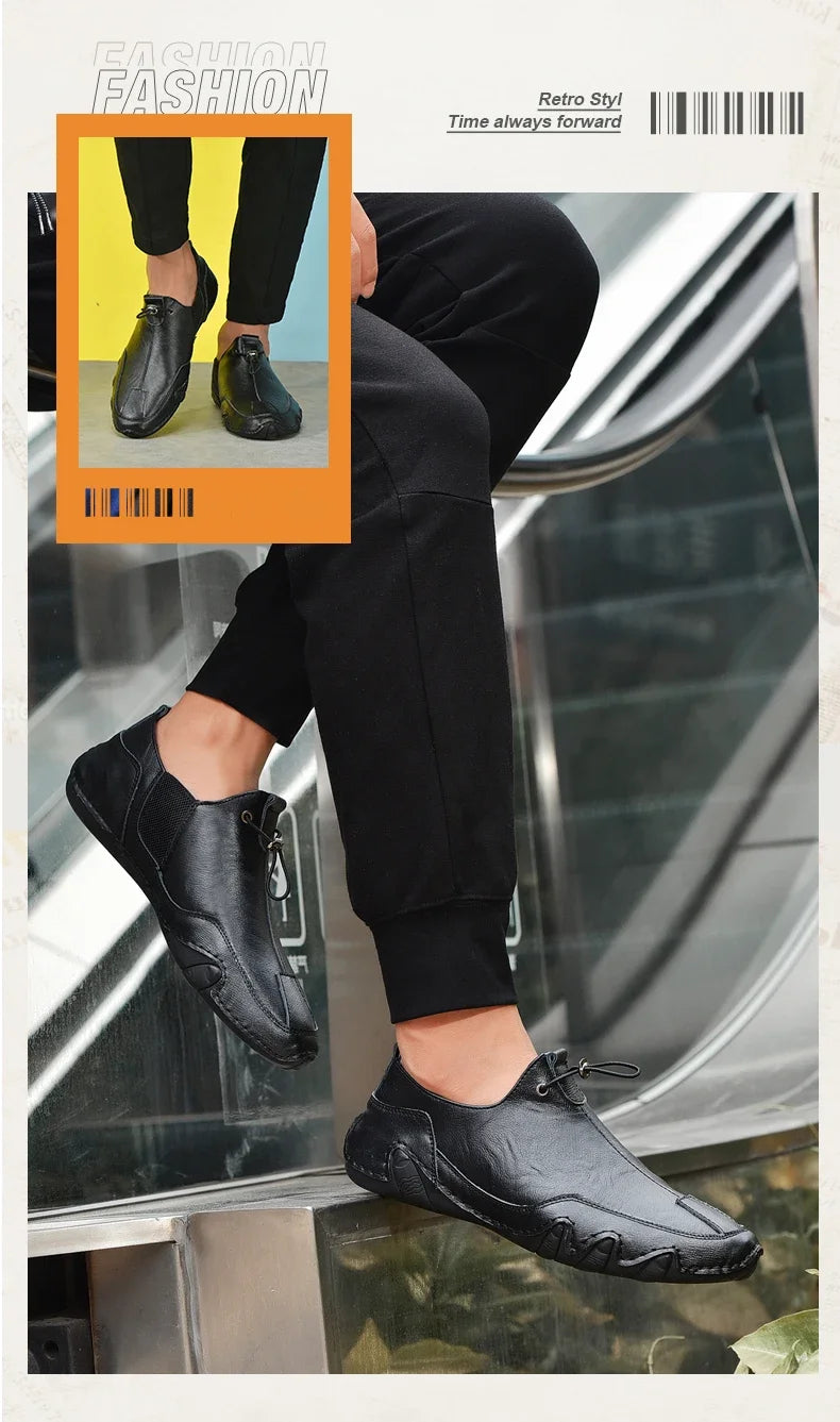 Größe 38-47 Herren Sneakers Freizeit Bequeme Walking Echtes Leder Schuhe Sport Outdoor Fußbekleidung Loafers Herren Trainers 2021