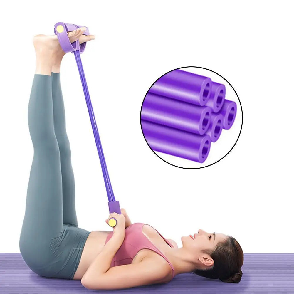 6-Tube Resistance Band Multi Function Tension Rope Fitness Bands 6-Tube Elastic Yoga Pedal Puller For Sports Exercises At Gym - Sun Studio