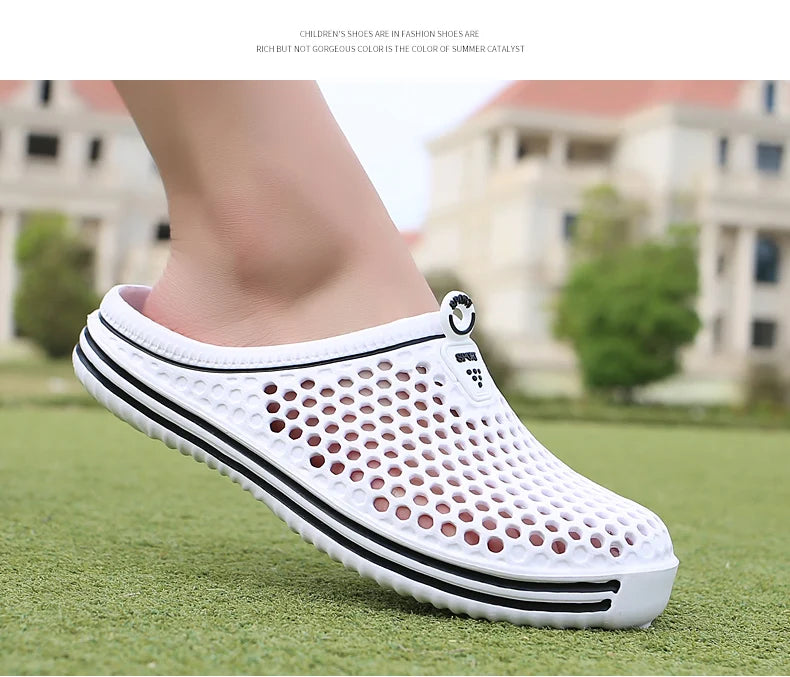 YRZL Summer Men Sandals Light EVA Men's Casual Shoes Hole Shoes Clogs Lovers Home Garden Outdoor Male Beach Flat Slippers - Sun Studio