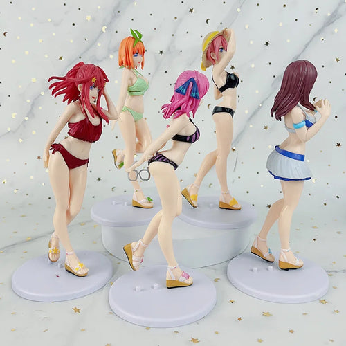 5pcs The Quintessential Quintuplets Nakano Ichika Nino Miku Yotsuba Itsuki Swimsuit Anime Action Figure Toy 20cm - Sun Studio