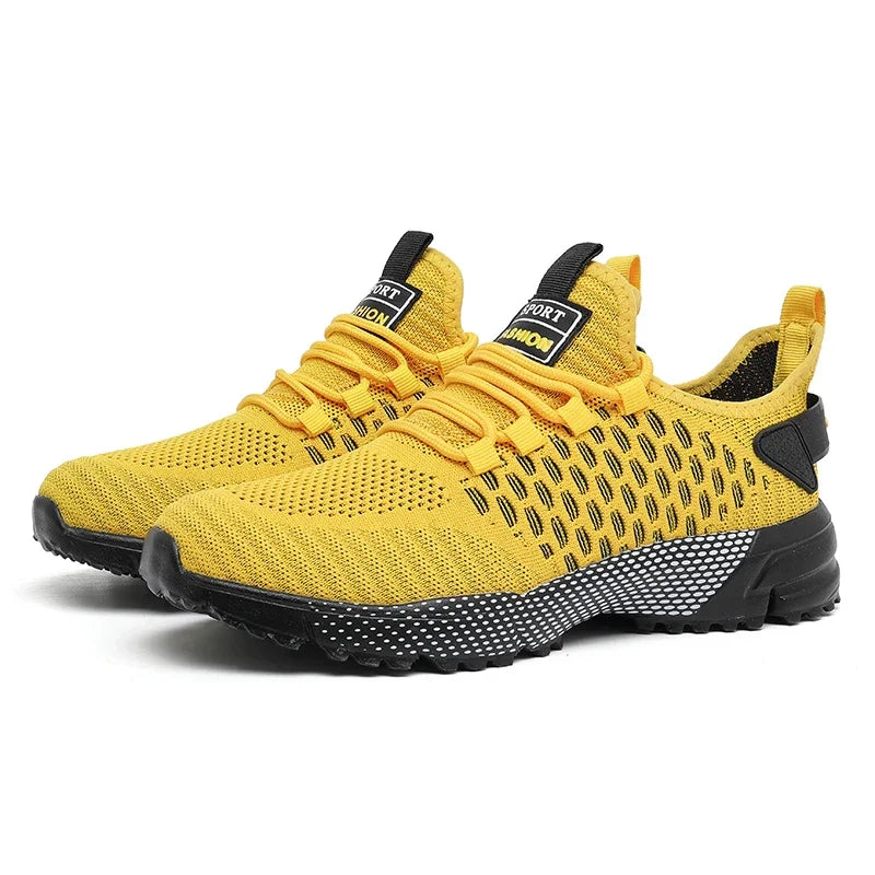 Men's Running Shoes Knitted Mesh Breathable Fashionable Casual Sneakers High-quality Anti Slip Fitness Tenis Masculino Sneakers - Sun Studio